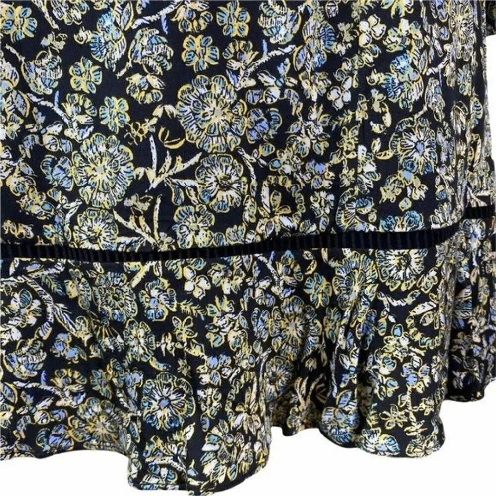 Free People Boheme Long Sleeve Floral Mini Dress NWT Size 6